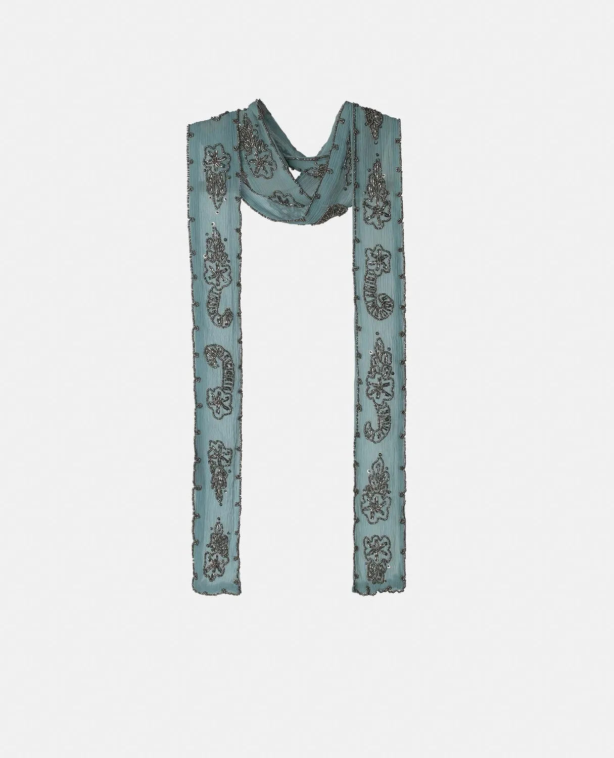 Alma en Pena V26AC105 foulard vert menthe perles 6x200