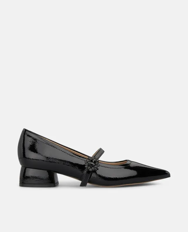 Alma en Pena I260183 ballerines noires cuir verni boucle