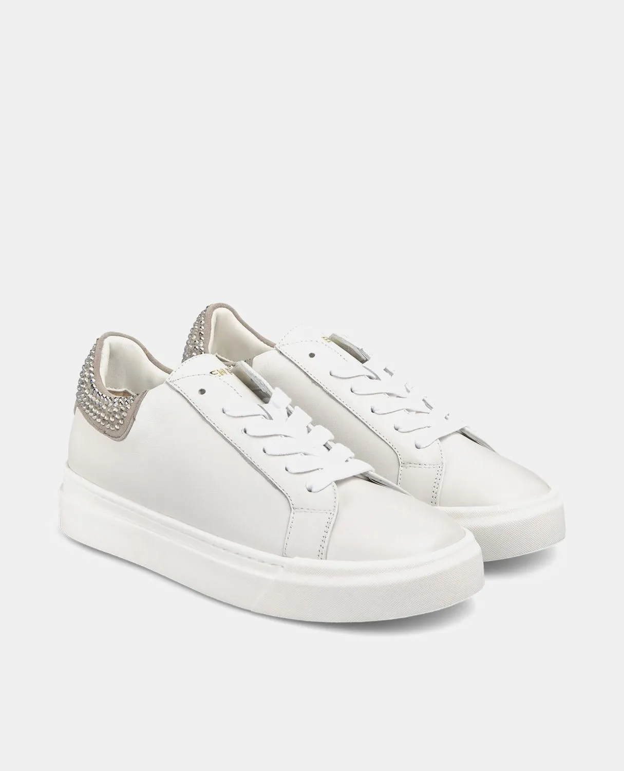 Alma en Pena I241201 sneakers cuir marron clair strass