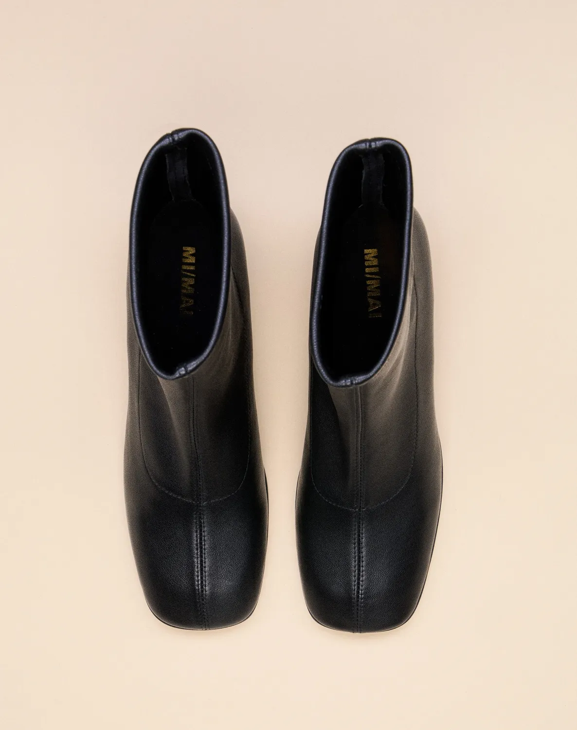 Mi/Mai Rasmus Low Black Lamb bottines cuir stretch 5cm