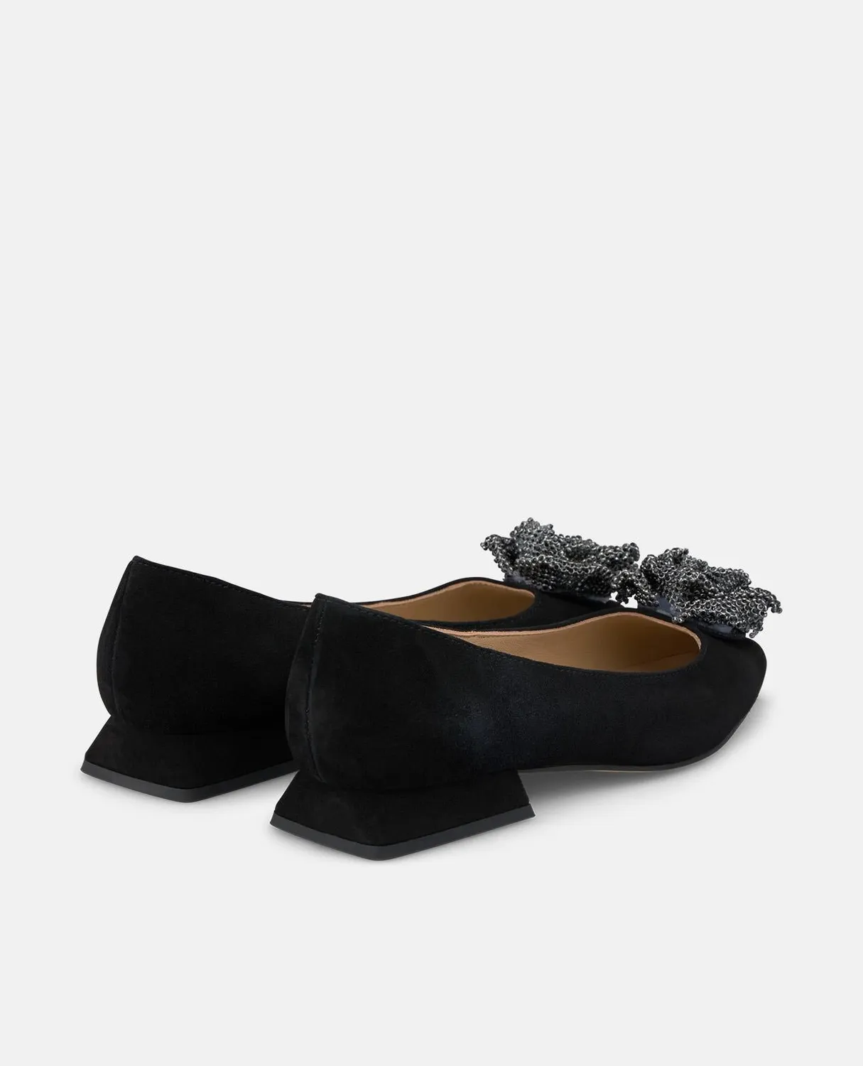 Alma en Pena I250131 ballerines noires fleur strass 2 cm