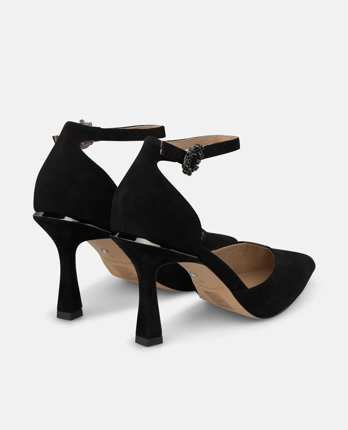 Alma en Pena I260243 escarpins suède noir talon 8 cm