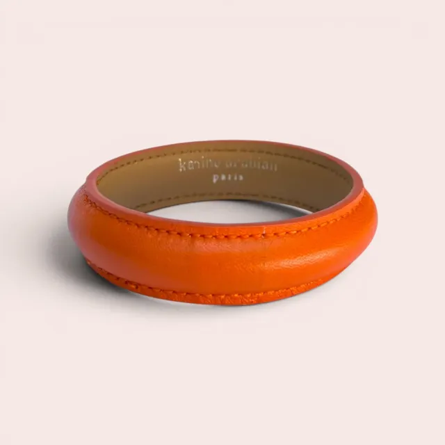 Karine Arabian Jonc bracelet cuir orange