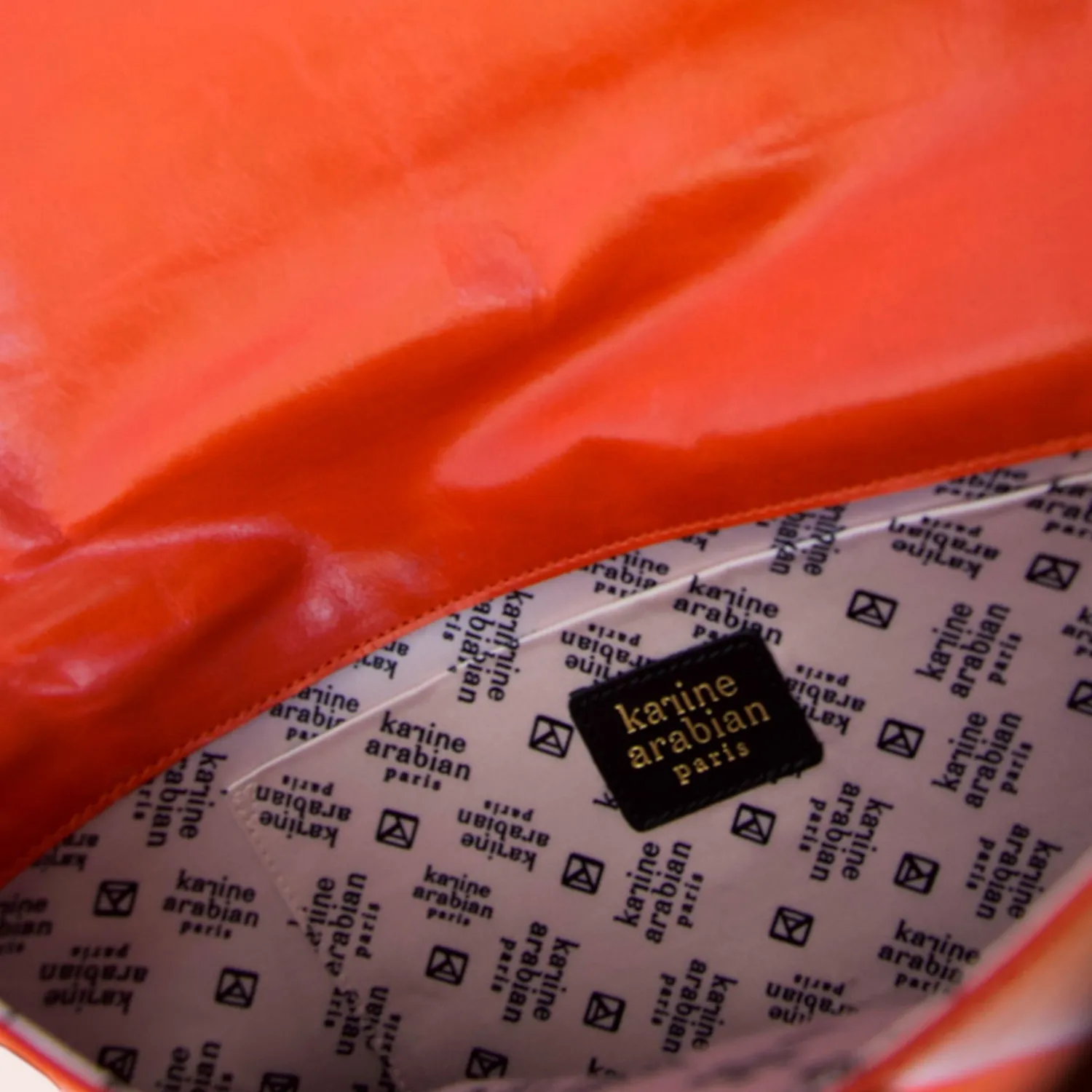 Karine Arabian ISCHIA pochette orange cuir XL