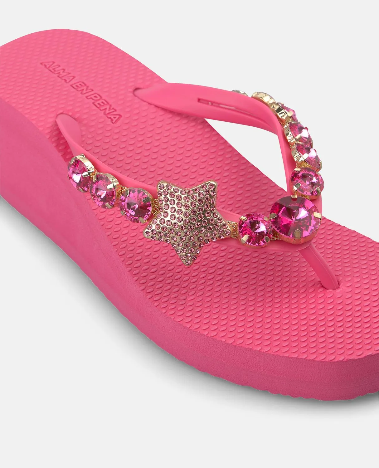 Alma en Pena Summer V269011 tongs fuchsia plateforme 5,5 cm