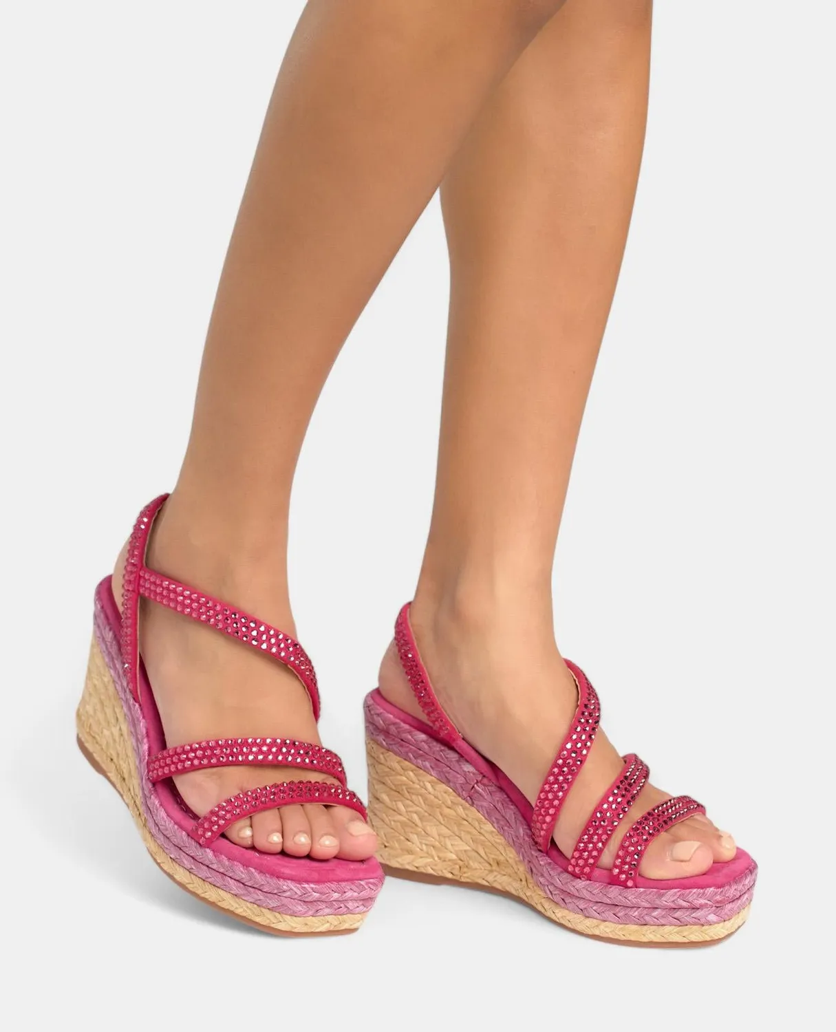 Alma en Pena V2551294 compensées fuchsia strass 9,8 cm