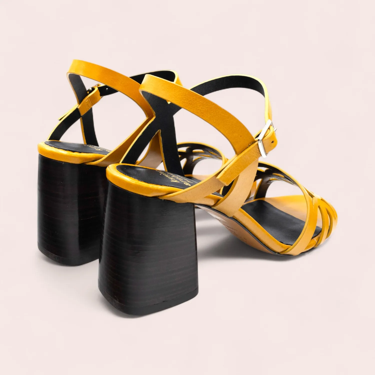 Karine Arabian CATARINA sandale cuir moutarde 38 talon 80mm