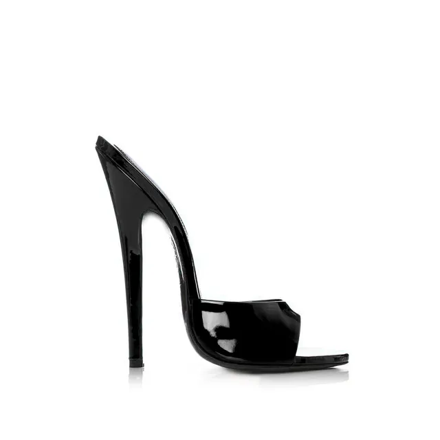Maison Ernest Lidylle 140 mules noir vernis talon 14 cm