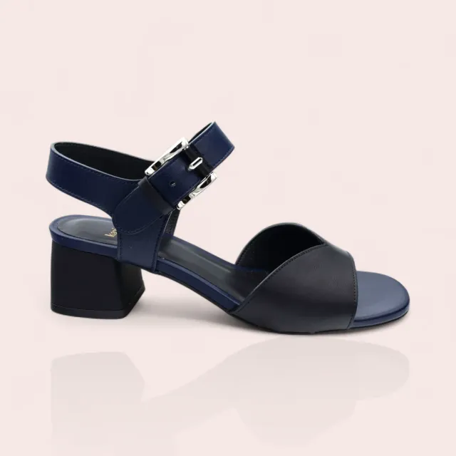 Karine Arabian Rebecca Sandale Cuir Noir Talon 50mm