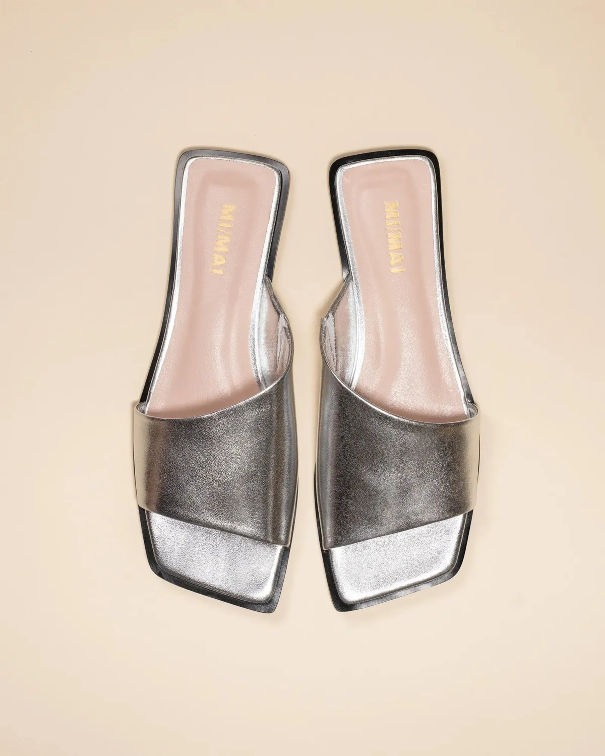 Mi/Mai Eero Silver mules plates cuir argenté