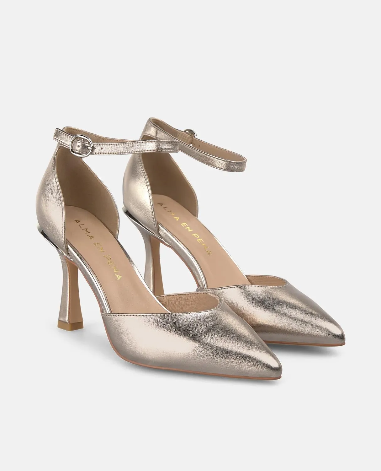 Alma en Pena V261802 escarpins bronze talon fin 9 cm cuir