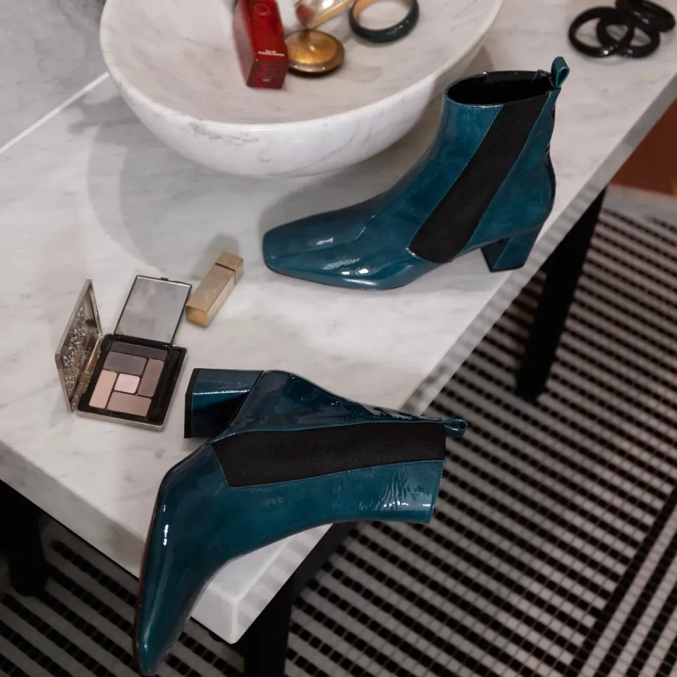 Karine Arabian Tacoma bottine cuir verni noir talon 55mm