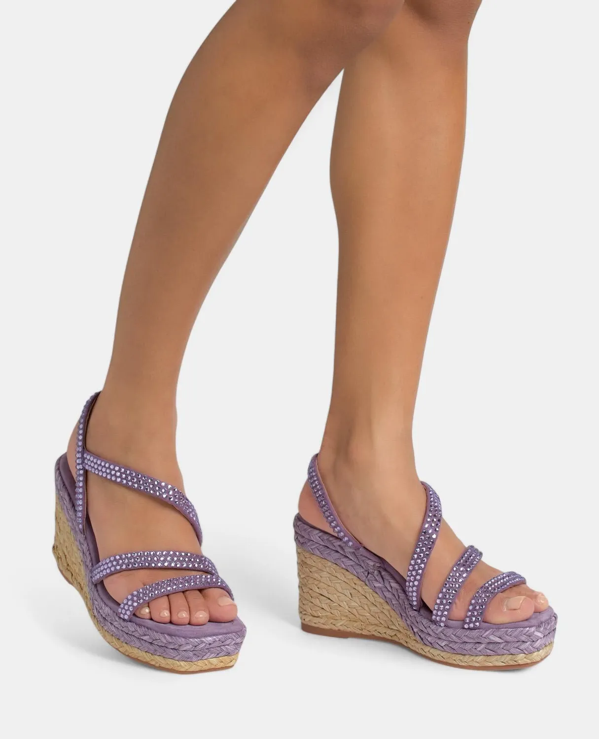 Alma en Pena V2551294 sandale compensée violet strass