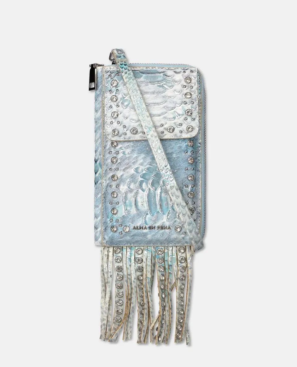 Alma en Pena V26WT016 sac portefeuille turquoise cuir