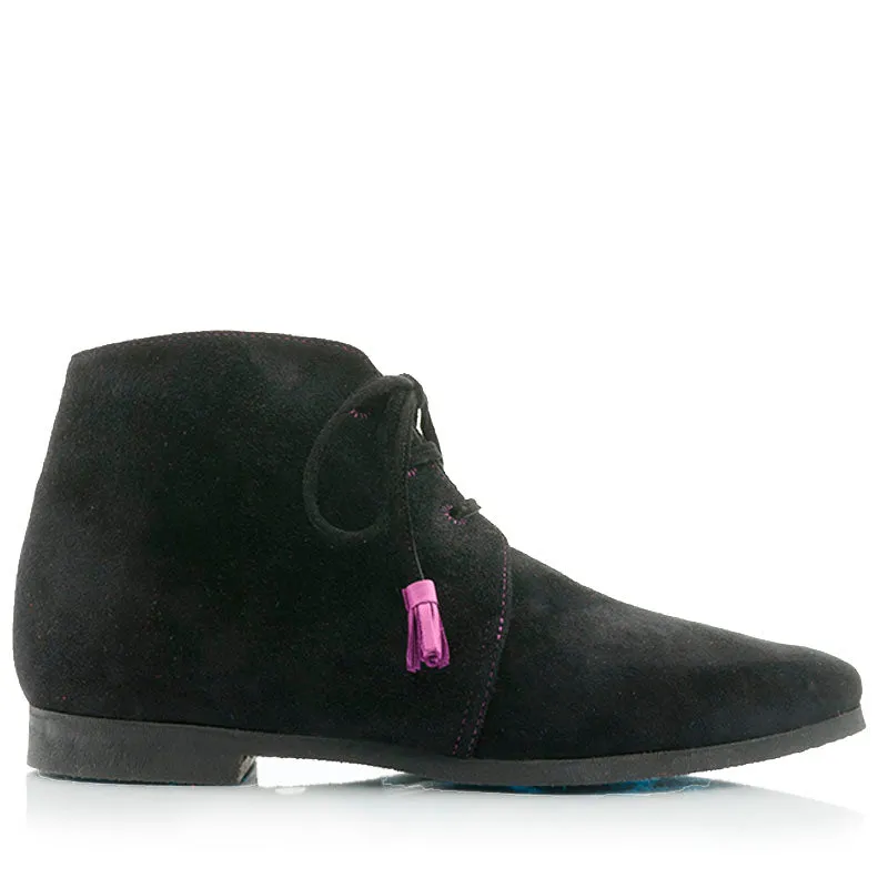 Bégum Paris Junon bottines velours noir talon 1 cm