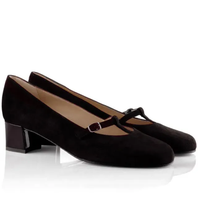 Bégum Paris Tokyo escarpins noir chèvre velours 4 cm