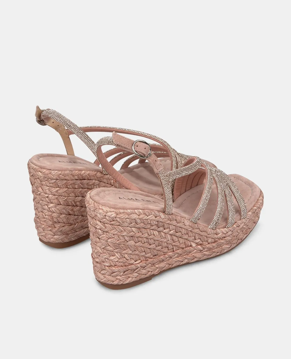 Alma en Pena V2551274 compensées rose strass talon 9,8 cm