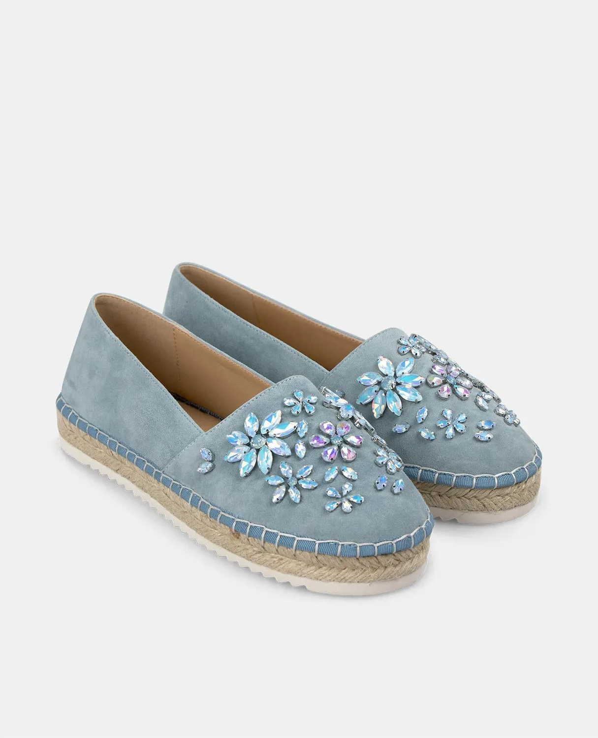 Alma en Pena V250277 espadrilles bleu à strass