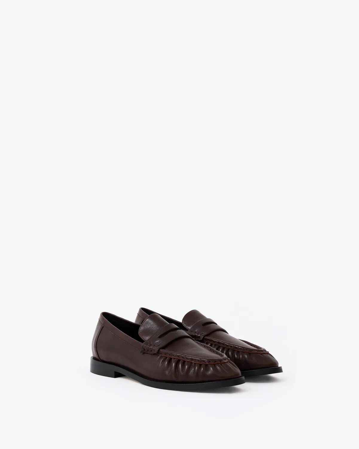 Mi/Mai Orso Chocolate mocassins cuir plissés