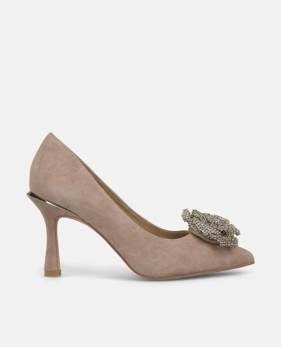 Alma en Pena I250400 escarpins daim vison fleur talon 9 cm