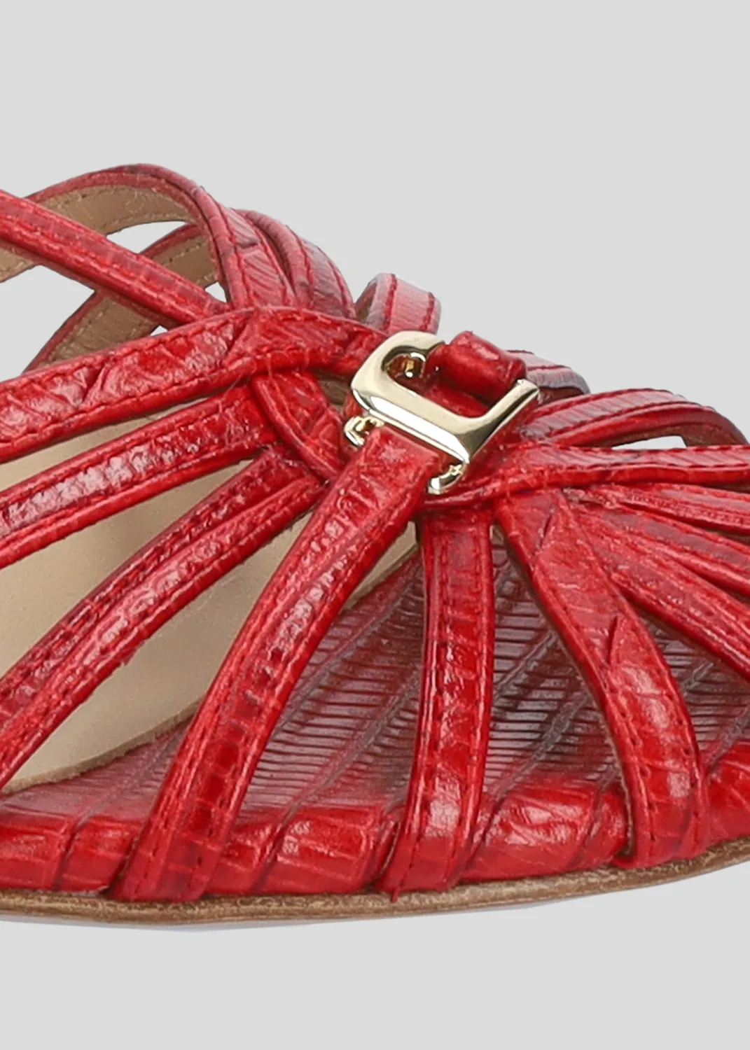 Lola Cruz Tango Flats sandales plates rouge plat