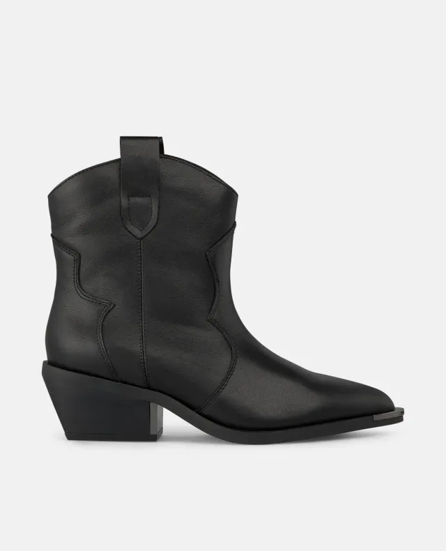 Alma en Pena I250916 bottines cowboy noires cuir 4,5 cm