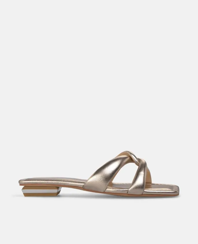 Alma en Pena V268608 sandale plate bronze cuir