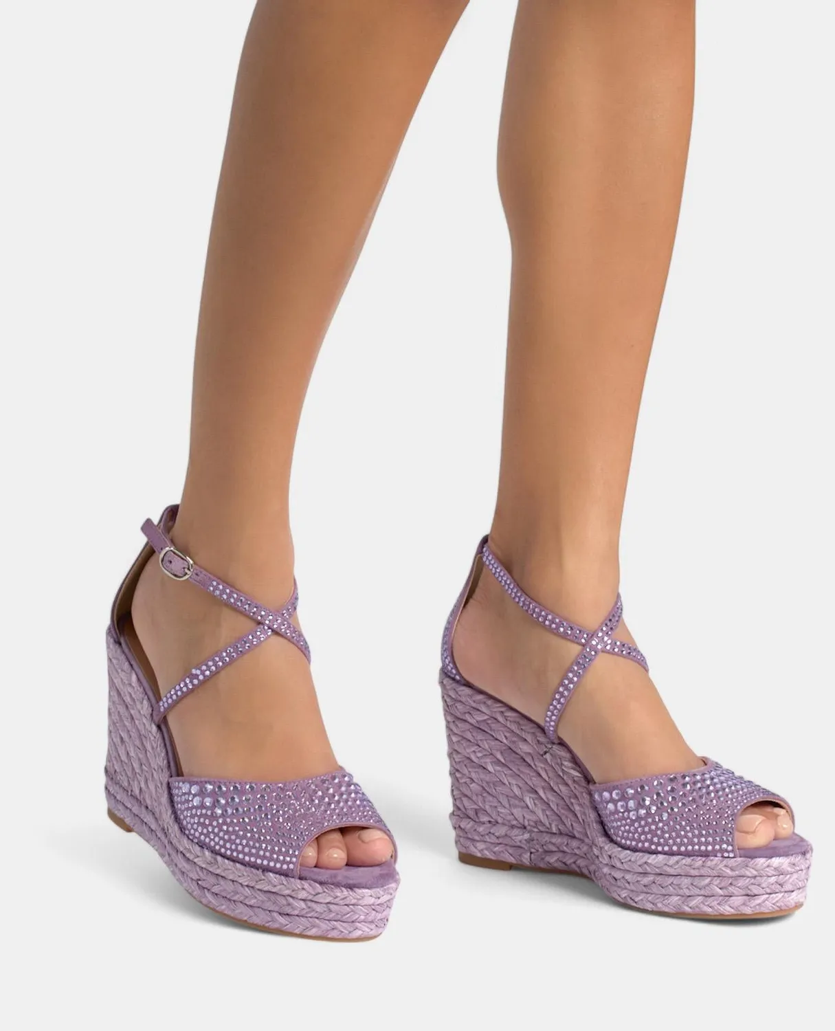 Alma en Pena V2551004 compensées violet strass talon 9,8 cm