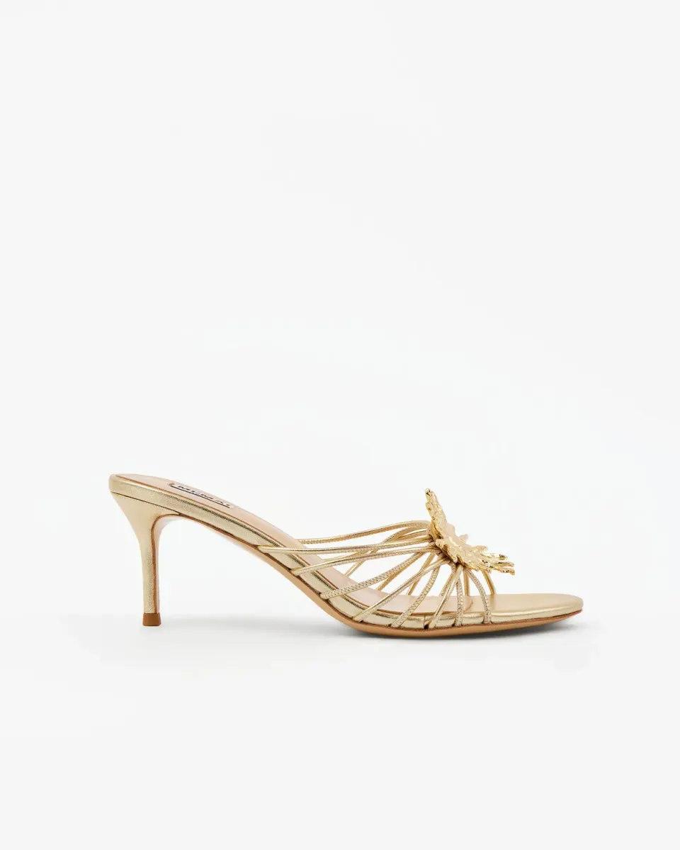 Mi/Mai Salomé Gold mules dorées talon aiguille