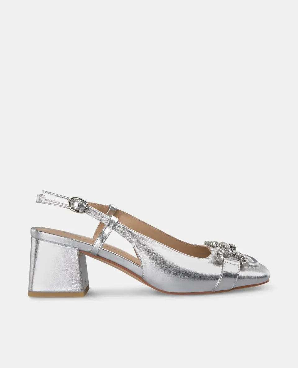 Alma en Pena V250571 escarpins slingback argent talon 5,5cm