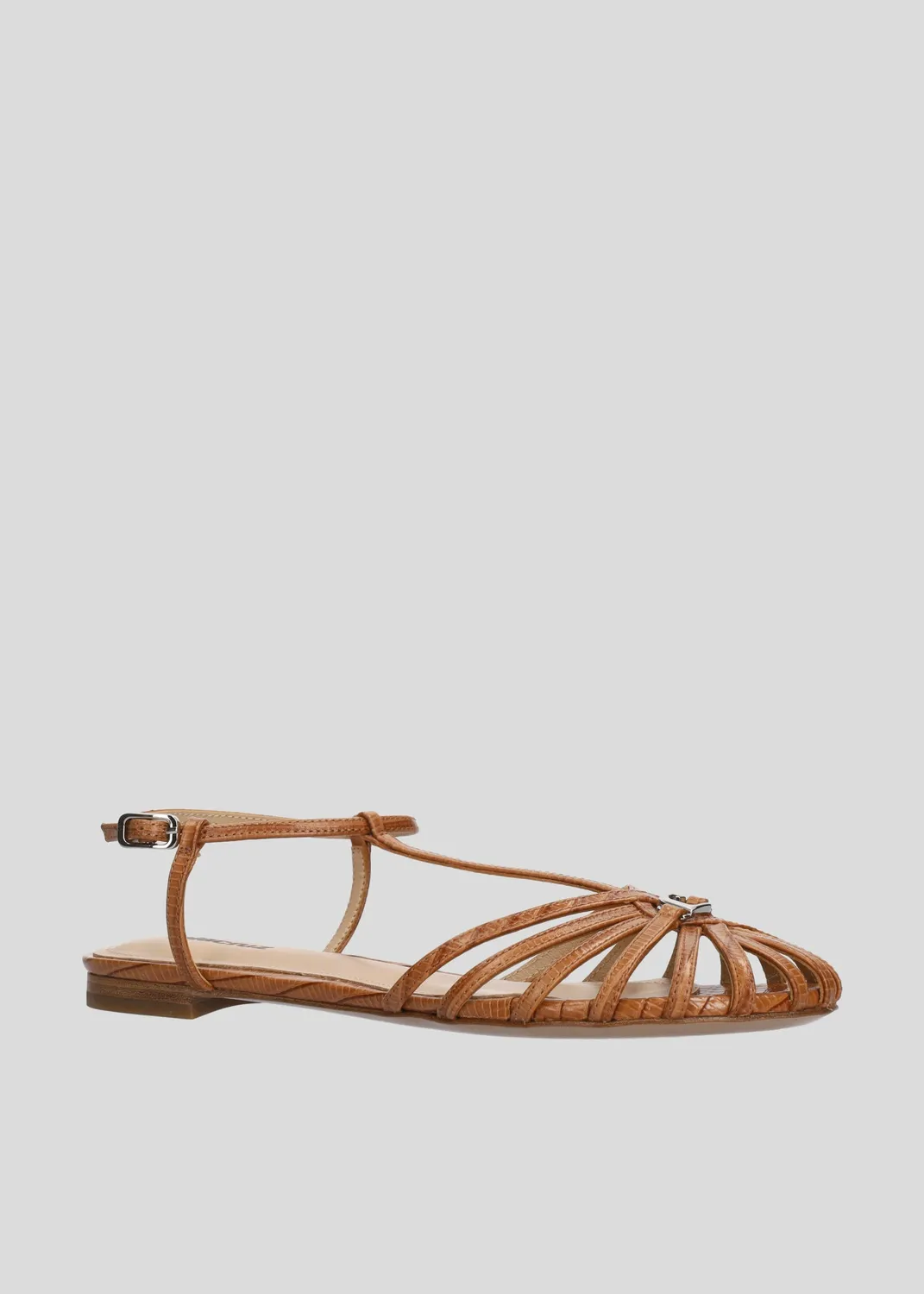 Lola Cruz Tango sandales plates cuir cuero plat