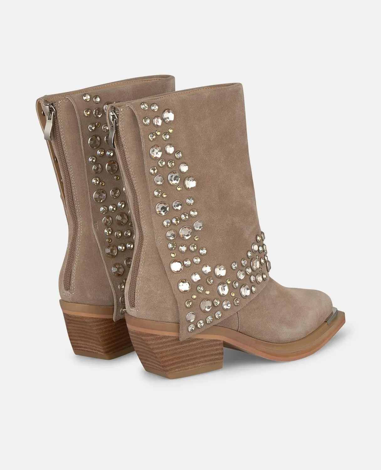 Alma en Pena I250967 bottines cloutées vison talon 6 cm