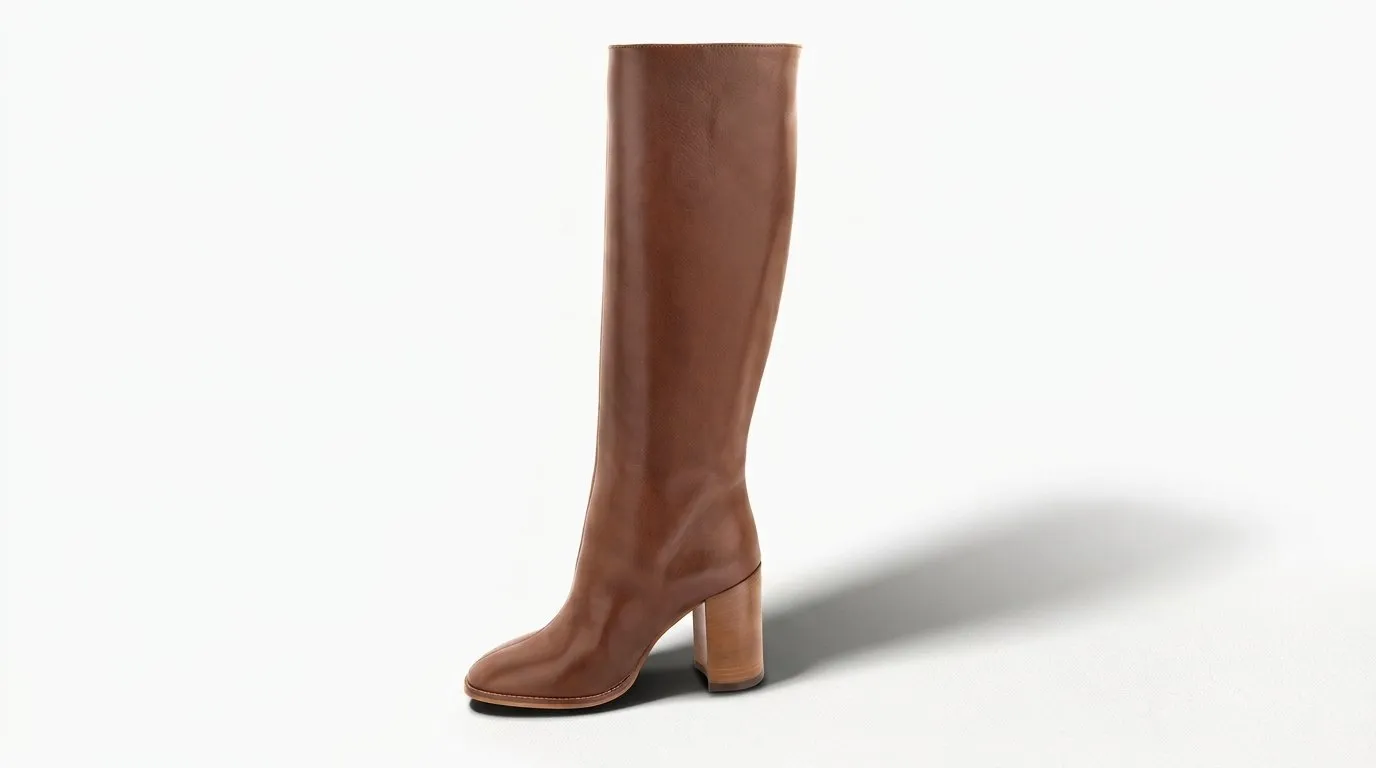 Matteo Pitti Cary bottes genou cuir cognac talon bloc