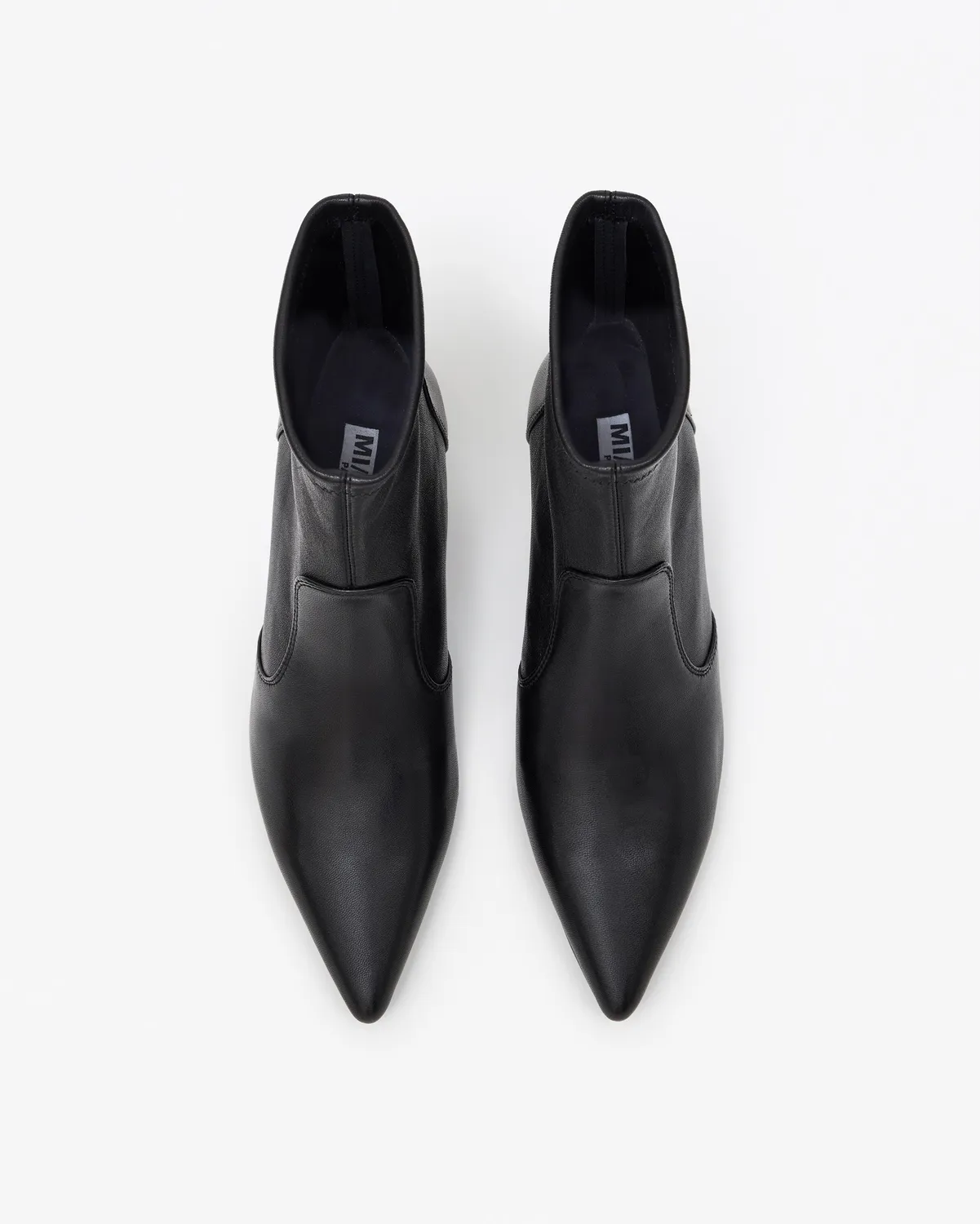 Mi/Mai Ophelia Low Black bottines cuir noir petit talon