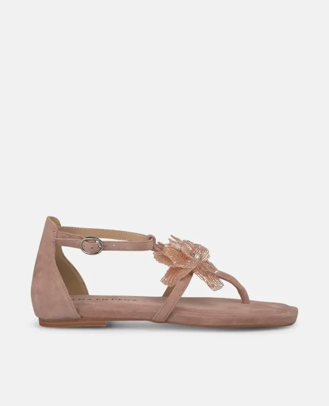 Alma en Pena V251975 sandales roses cuir fleur 1 cm