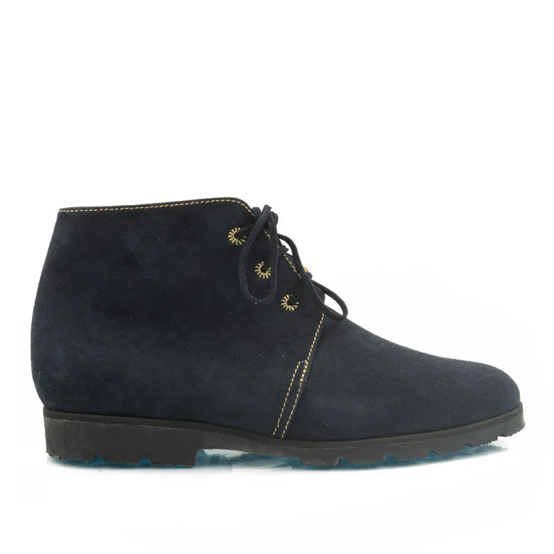 Bégum Paris Ostende bottines bleu marine chèvre velours