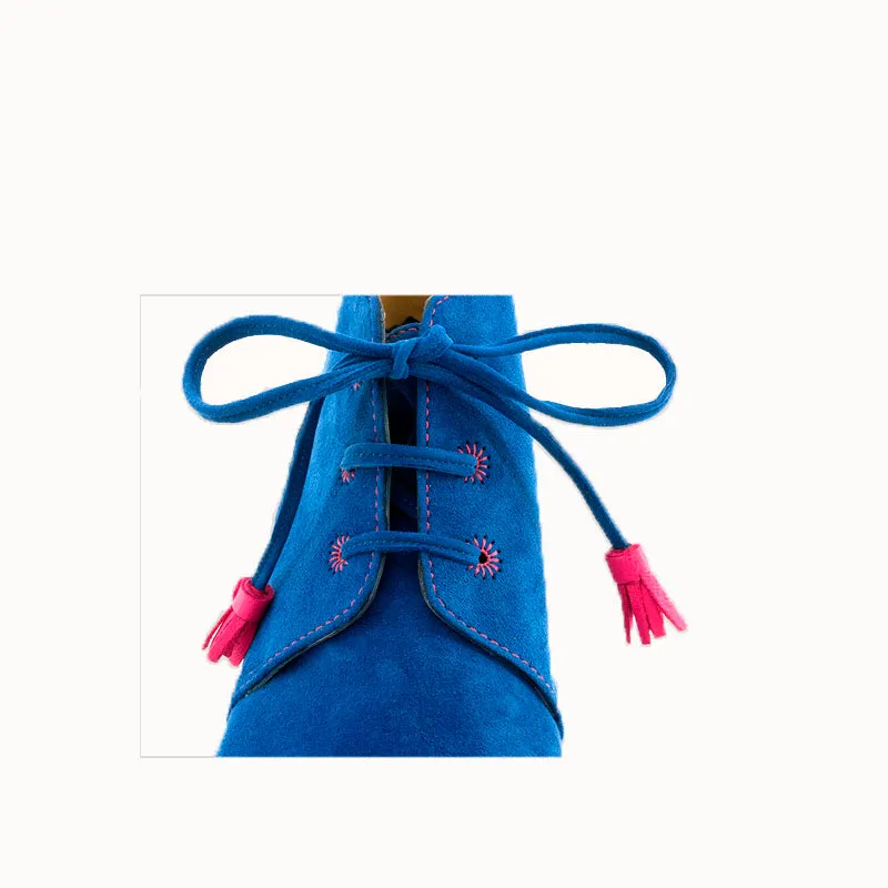 Bégum Paris Junon bottines bleu cuir 1,5 cm