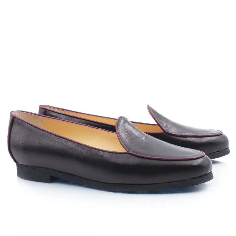 Bégum Paris Flocon ballerines bleu acier cuir