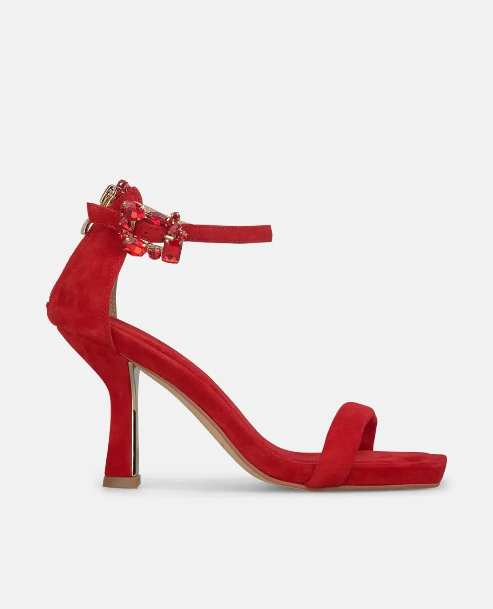 Alma en Pena V264016 sandales daim rouge talon fin 9 cm