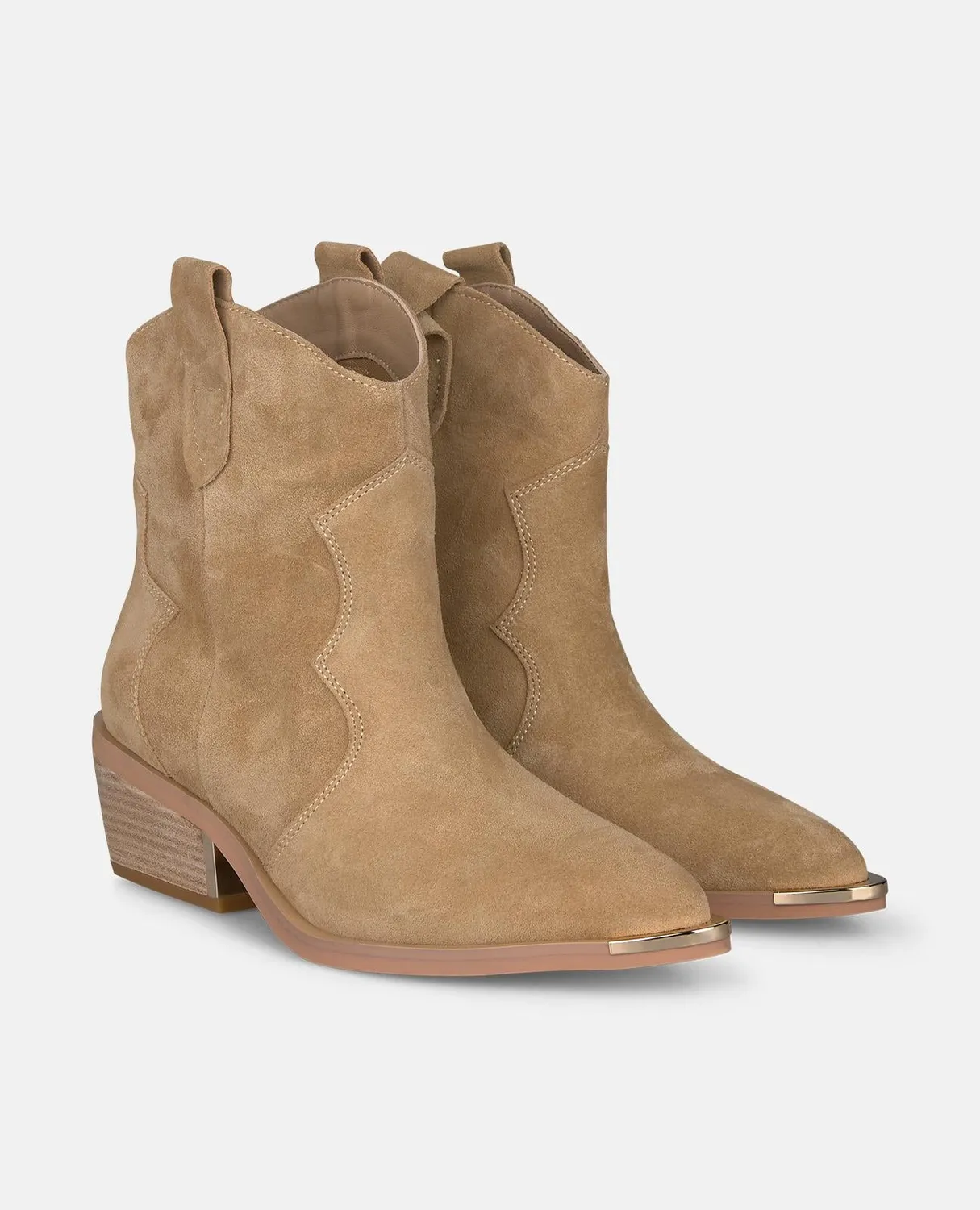 Alma en Pena V260251 bottines cowboy beige talon 5 cm