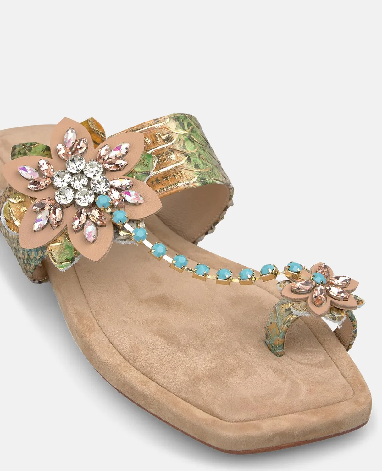 Alma en Pena V268439 sandales plates beige fleur cuir