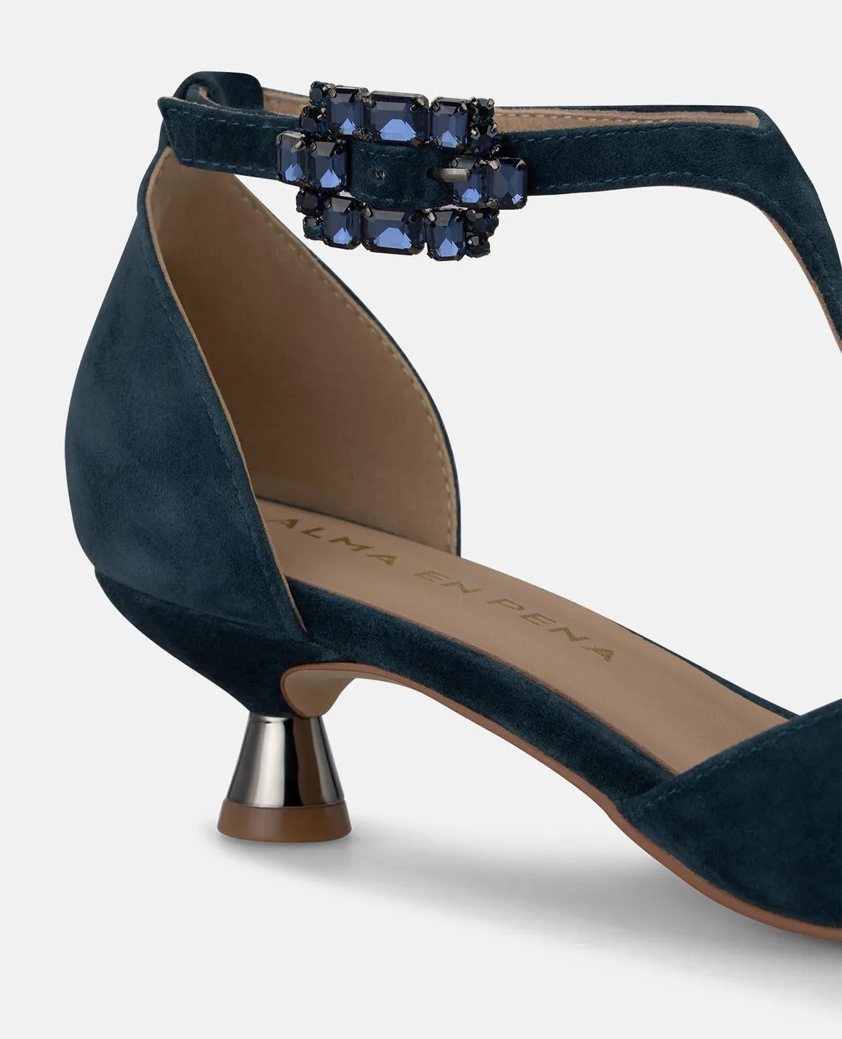 Alma en Pena I260202 escarpins daim bleu talon 4 cm