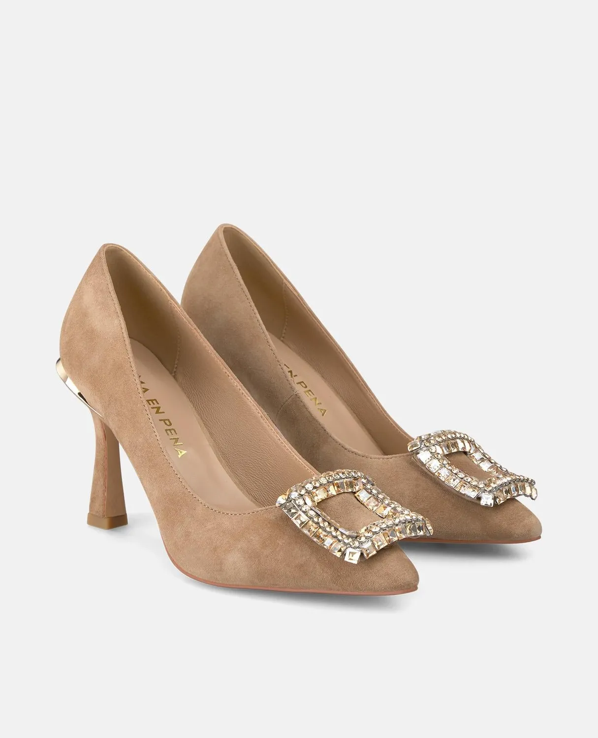 Alma en Pena I250401 escarpins camel suède talon 9 cm