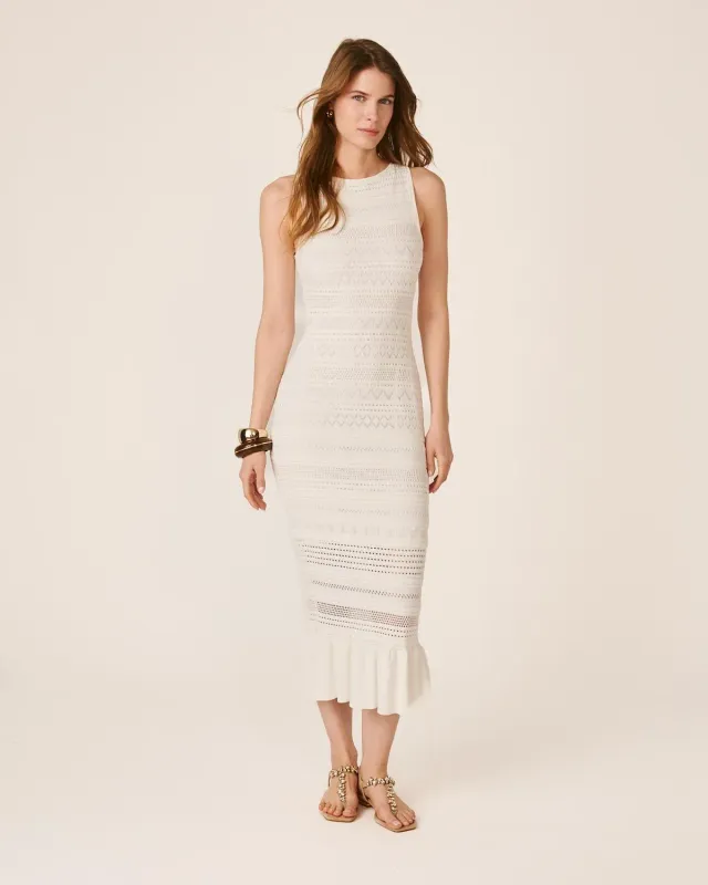Alma en Pena V26CL0208 robe longue blanche maille