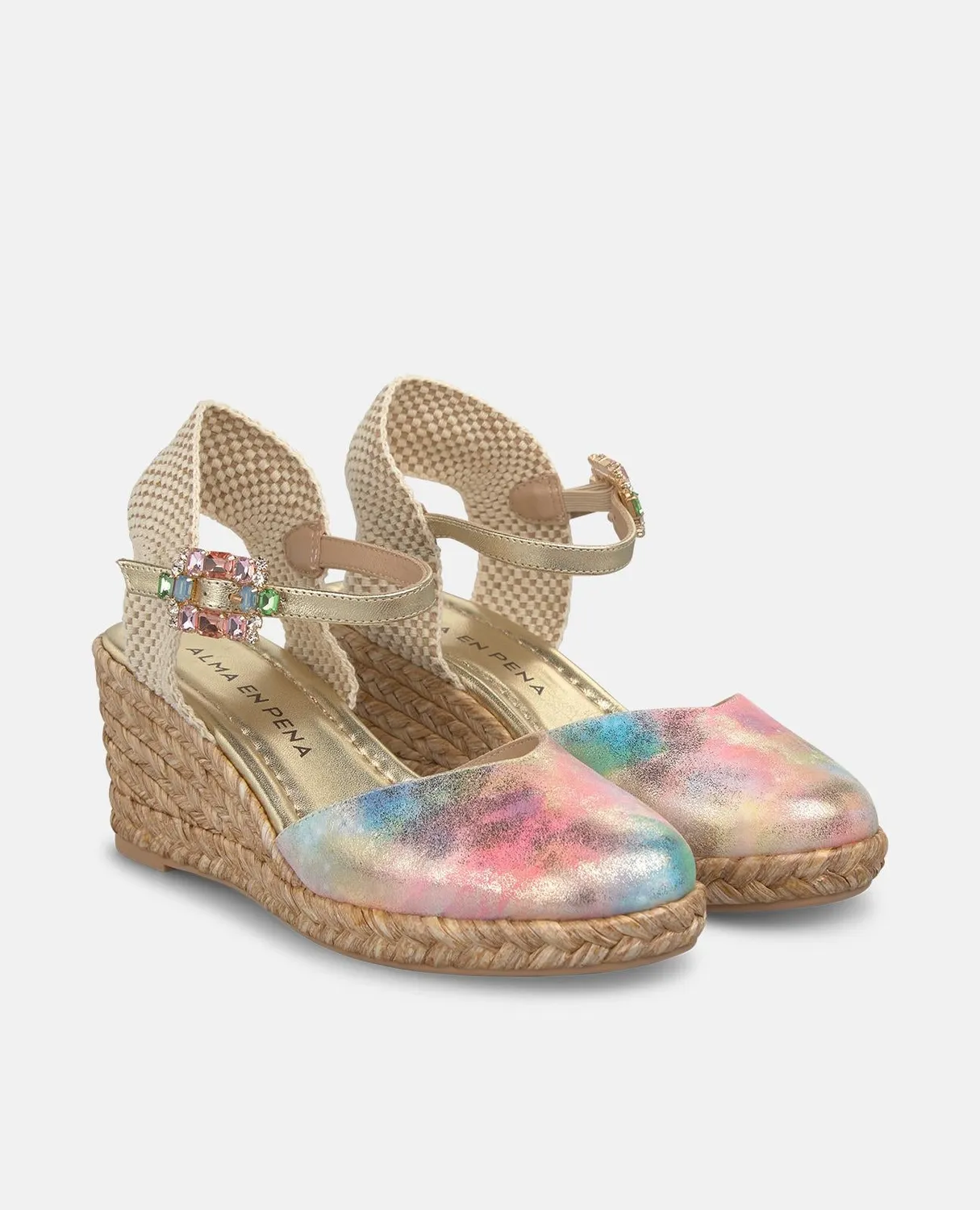 Alma en Pena V265691 espadrille rose compensée 6,5 cm