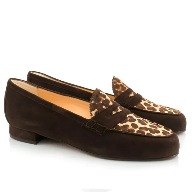 Bégum Paris Sampa mocassin marron léopard talon 1,5 cm