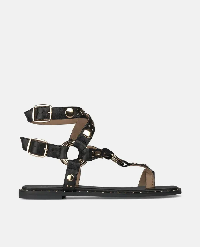 Alma en Pena V268211 sandales plates noir cuir