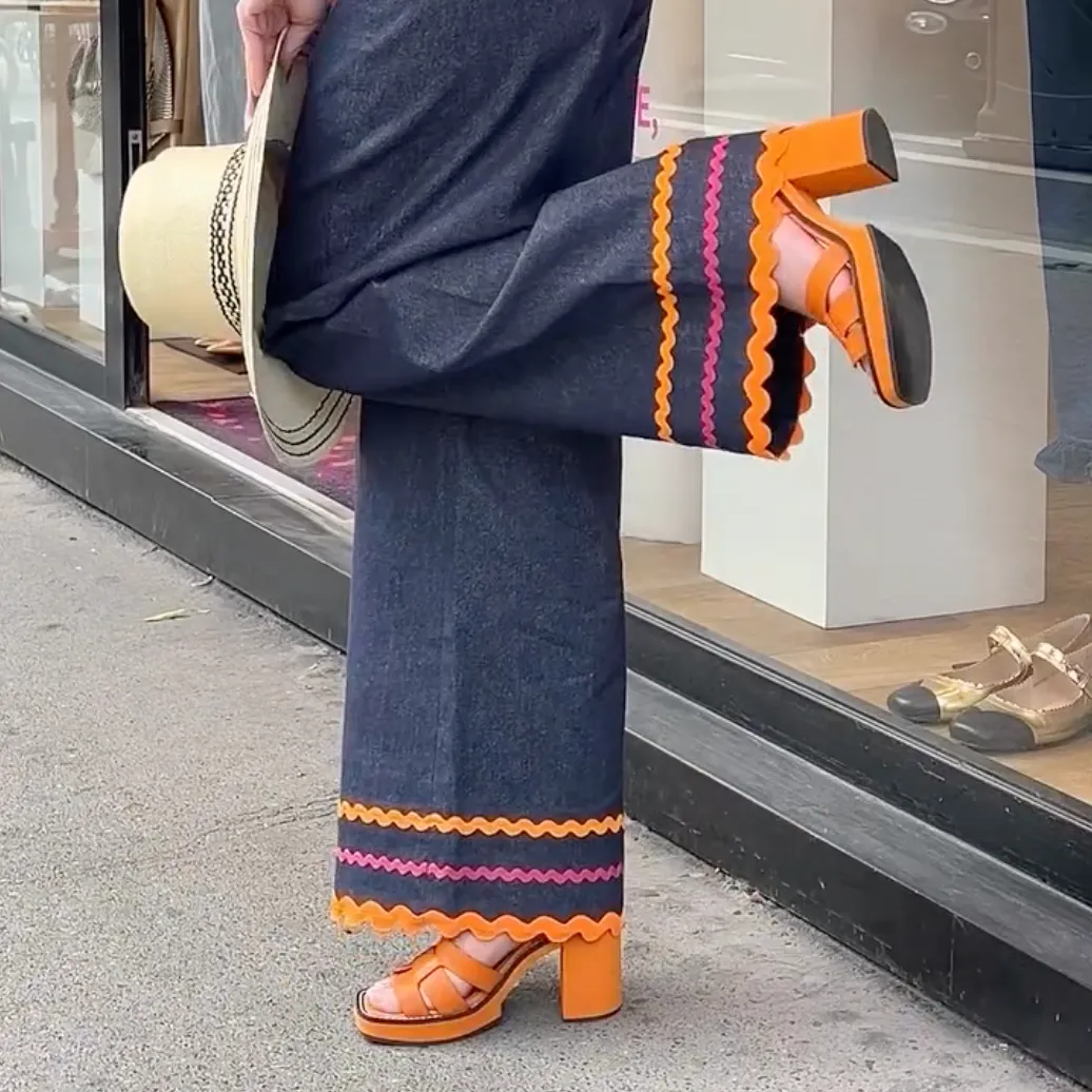 Karine Arabian Havana sandale compensée cuir camel