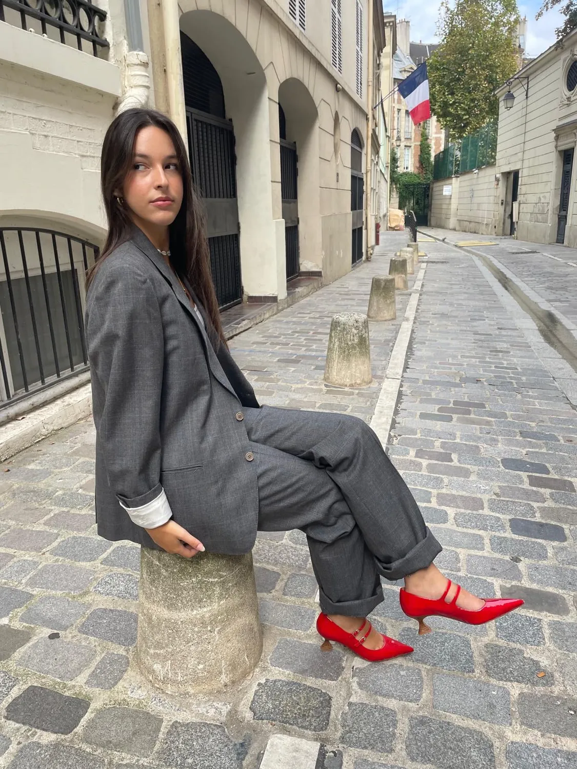 Karine Arabian Sona escarpins babies rouge cuir verni
