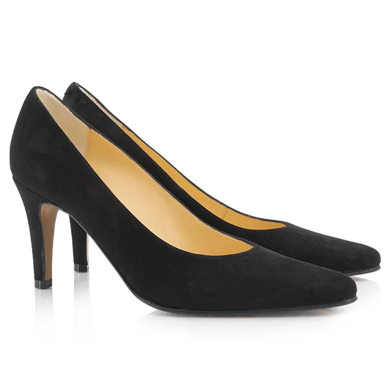Bégum Paris Prague escarpins chèvre velours noir talon 8 cm